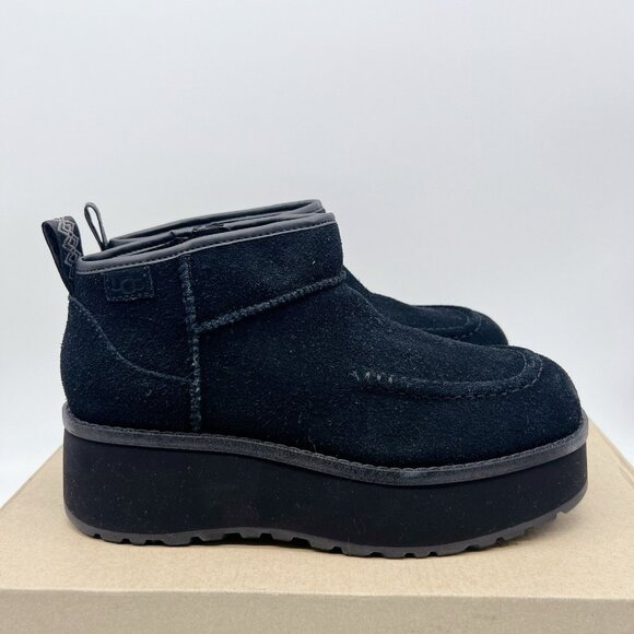 UGG Cityfunc Ultra Mini Platform Water-resistant Suede Boots US 7 EU 38 Black - Picture 5 of 12